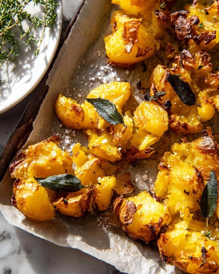Crispy Brown Butter Sage Smashed Potatoes Recipe