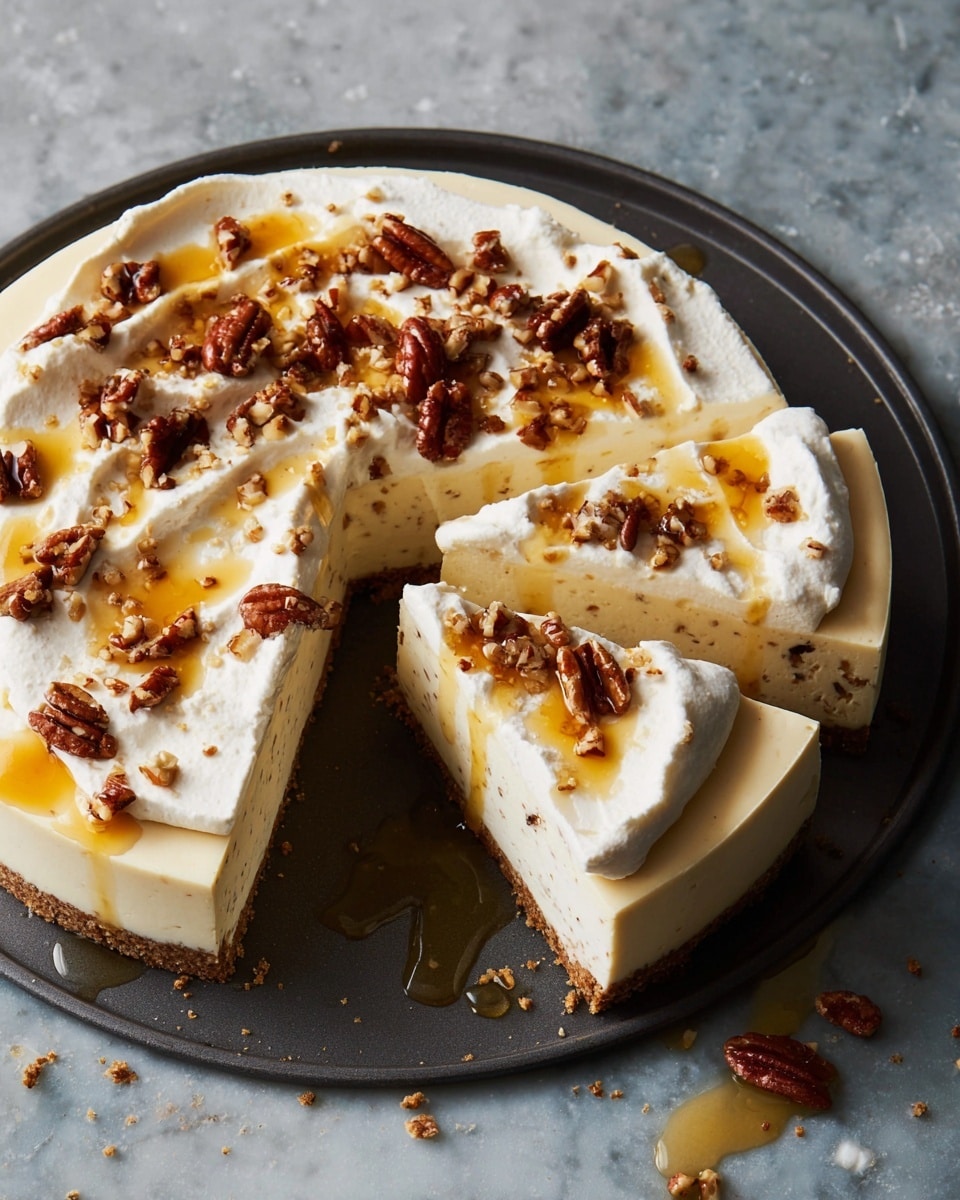 Butter Pecan Cheesecake with Caramel and Whipped Cream Recipe