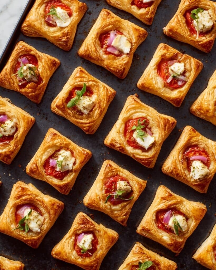 Caramelized Onion and Goat Cheese Puff Pastry Bites Recipe