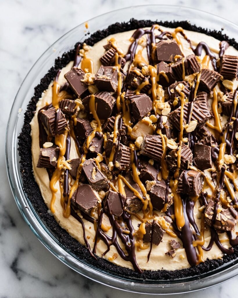 Peanut Butter Ice Cream Pie with Chocolate Rice Krispies Crust Recipe
