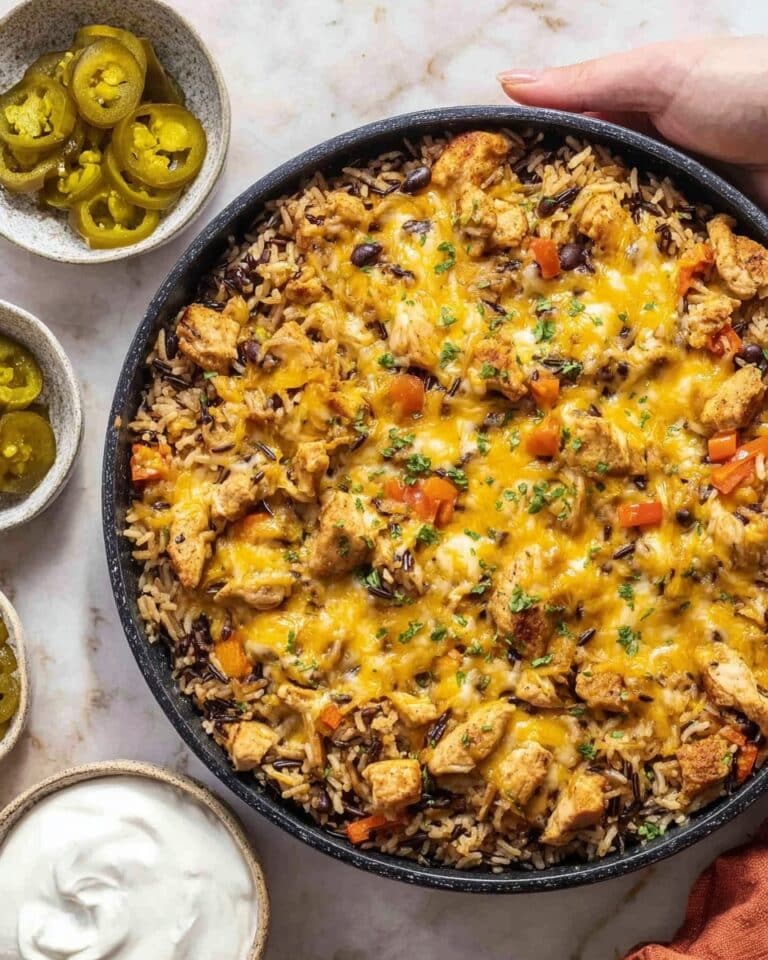 Fiesta Chicken with Black Beans, Rice, and Mexican Cheese Recipe