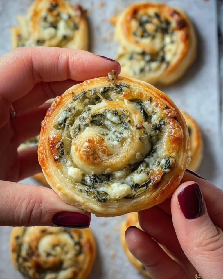 Spinach & Artichoke Puff Pastry Pinwheels Recipe