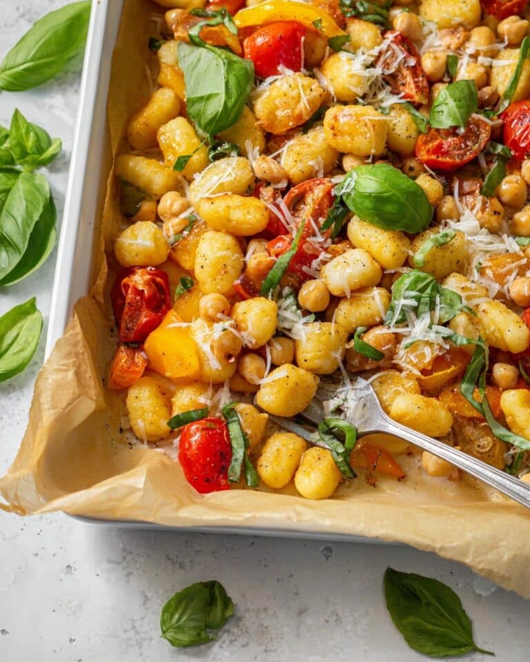 Summer Sheet Pan Gnocchi with Roasted Cherry Tomatoes, Corn, and Fresh Herbs Recipe
