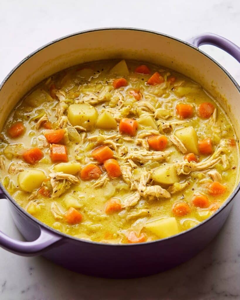 Chicken Mulligatawny Soup with Rice, Apples, and Cream Recipe