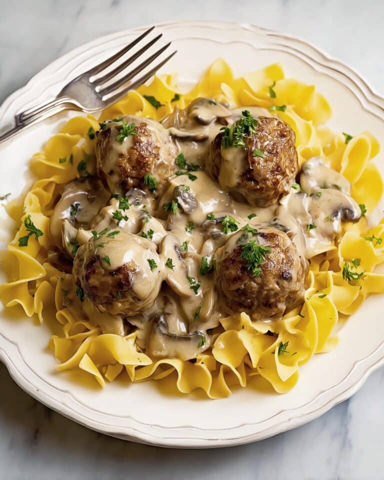 Turkey Meatball Stroganoff with Mushroom Sauce (Instant Pot, Slow Cooker, or Stove Top) Recipe