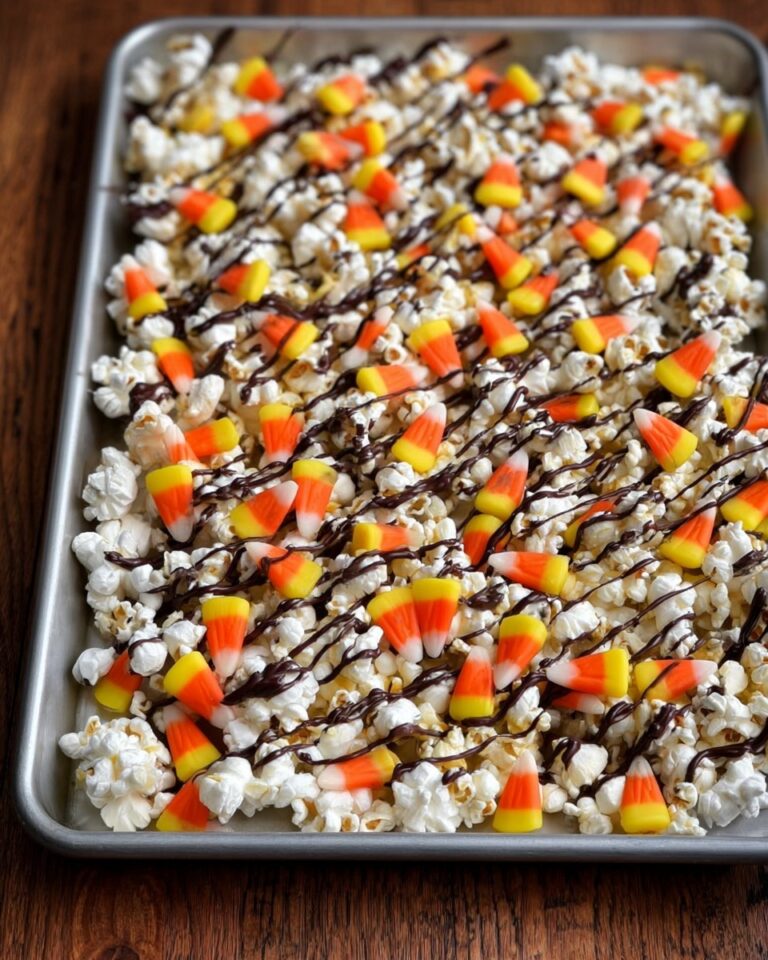 White Chocolate Candy Corn Popcorn Recipe