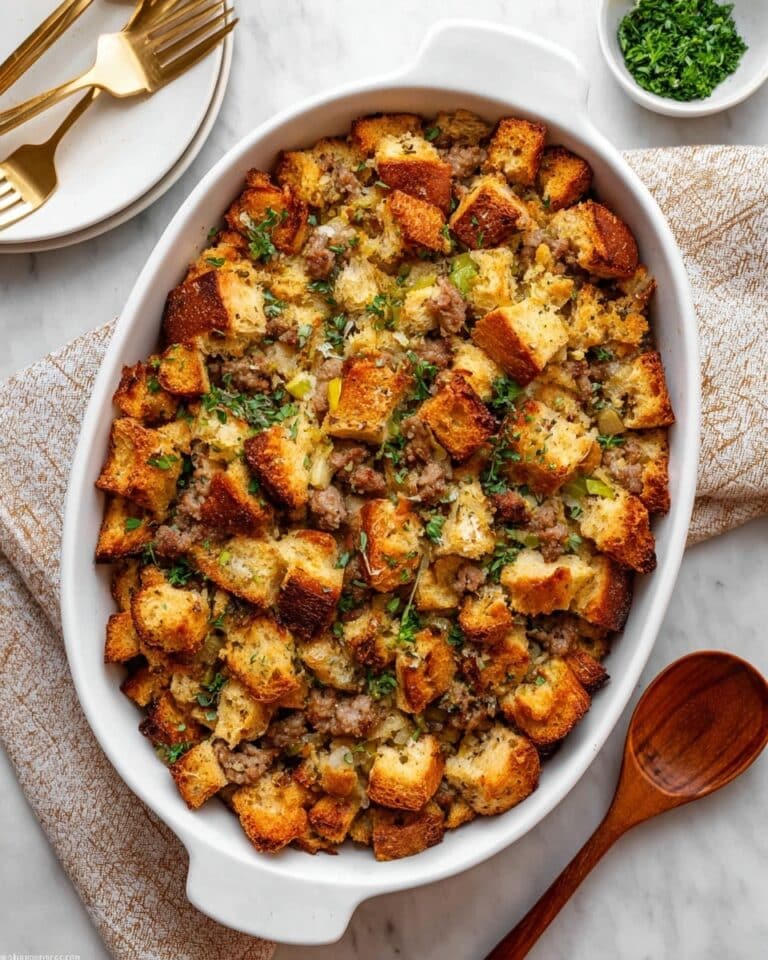 Cornbread Stuffing with Savory Sausage and Fresh Herbs Recipe