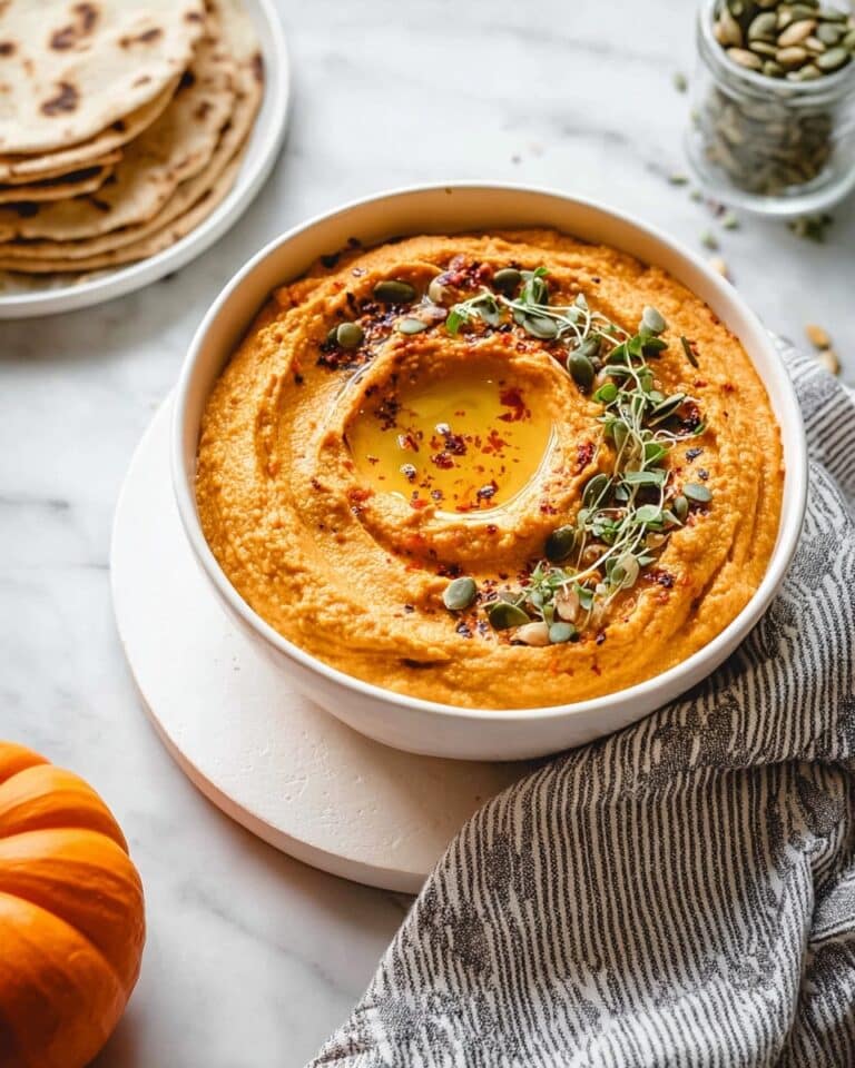 Creamy Pumpkin Hummus with Seeds and Spices Recipe