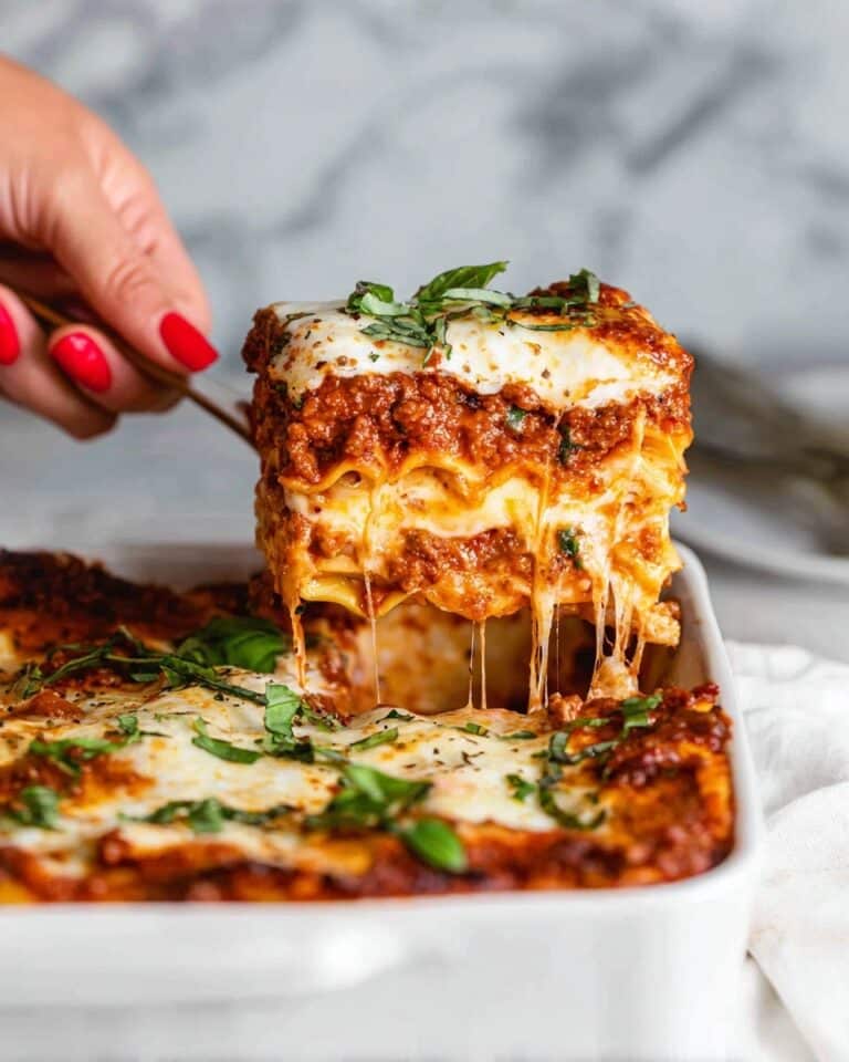 Homemade Lasagna with Rich Red Sauce and Creamy Béchamel Recipe