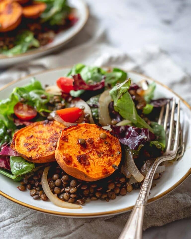 Du Puy Lentil Salad with Fennel and Roasted Sweet Potatoes Recipe