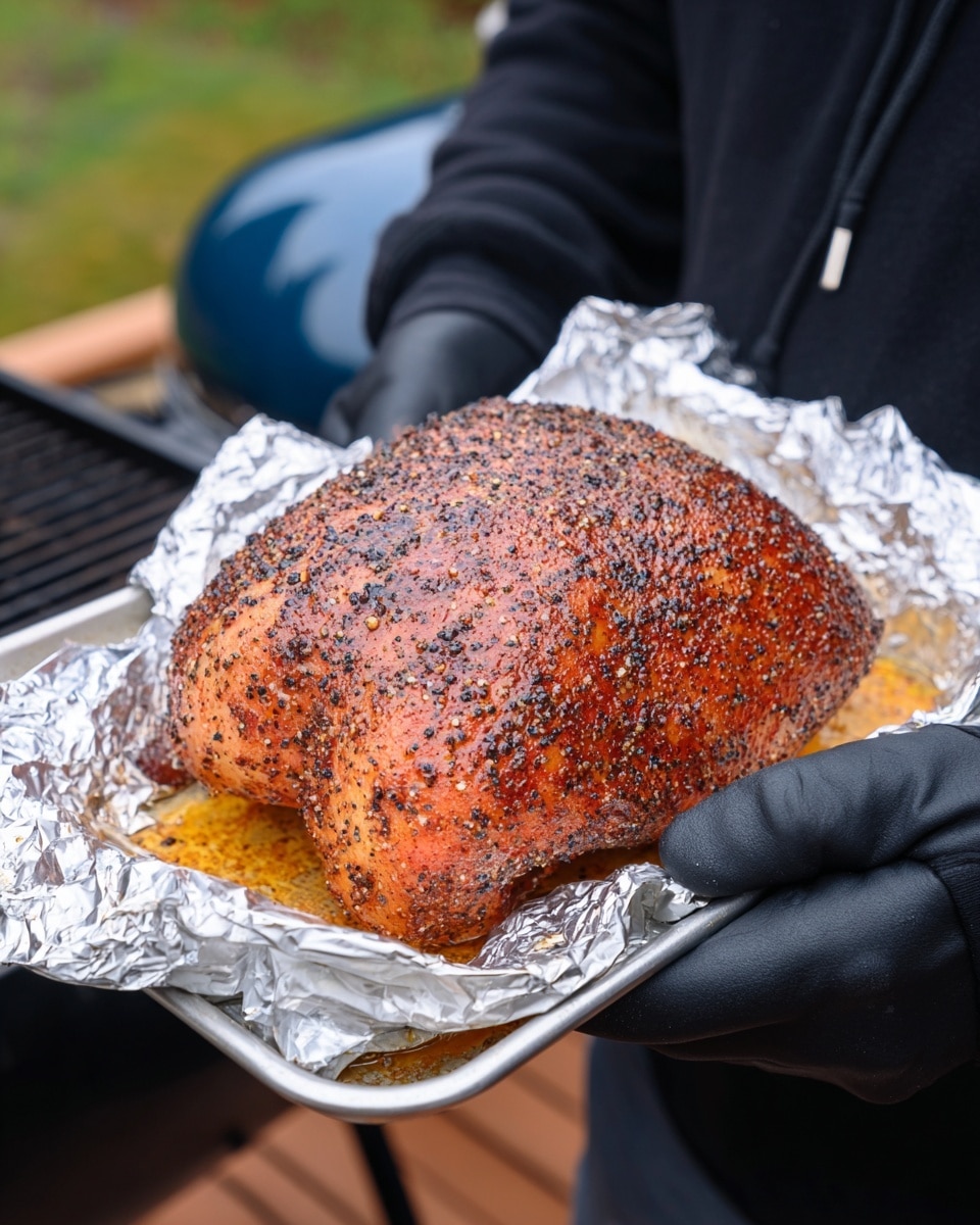 Smoked Turkey Breast with Mustard Rub and Butter Baste Recipe