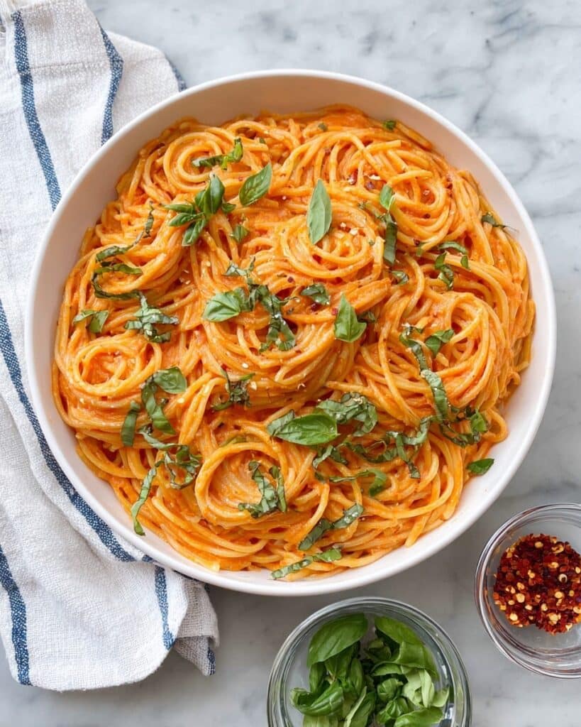 Creamy Roasted Red Pepper Pasta Recipe