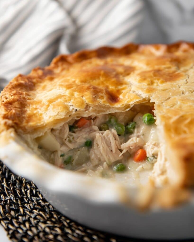 Rotisserie Chicken Pot Pie with Frozen Vegetables Recipe