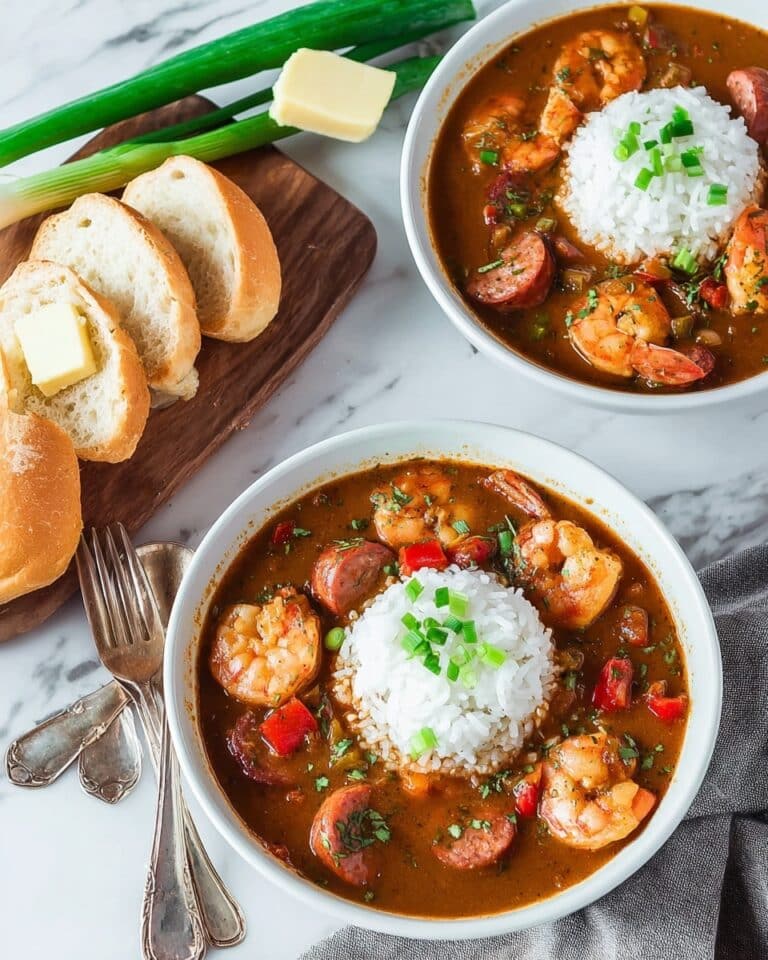 Shrimp and Sausage Gumbo with Dry Roux Recipe